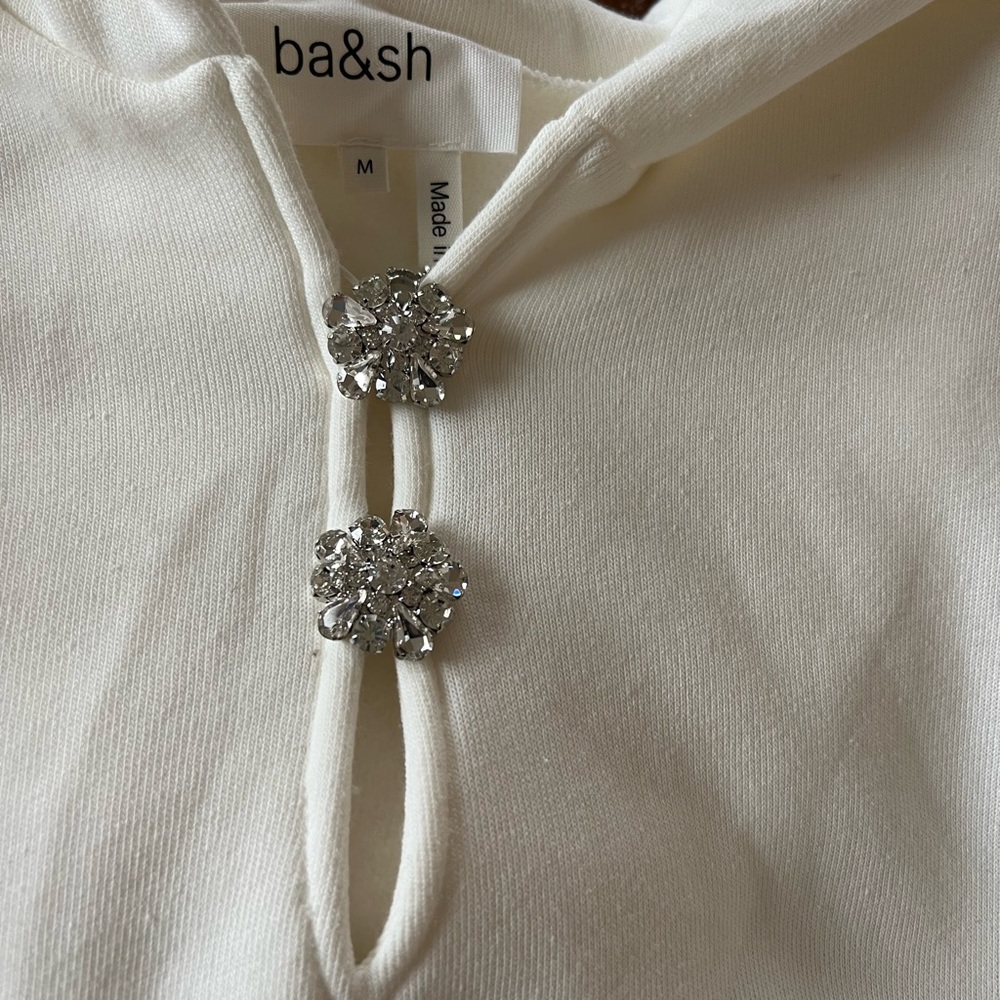 NWOT BA&SH short sleeve ivory hoodie.